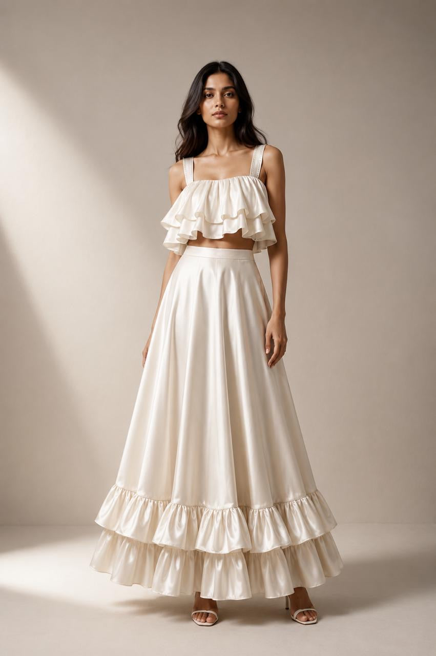 Ivory Ruffle Co-Ord Set