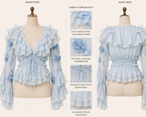 Azure Bloom Blouse