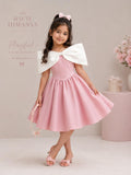 Pink Bow Shoulder Dress - Front view