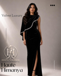 Midnight Velvet Drape Gown